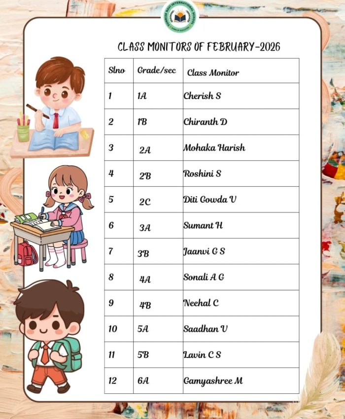 Class Monitors – February